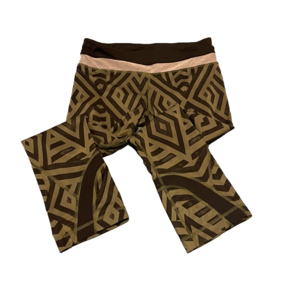 Lululemon Cropped Leggings Green and Black Size 6